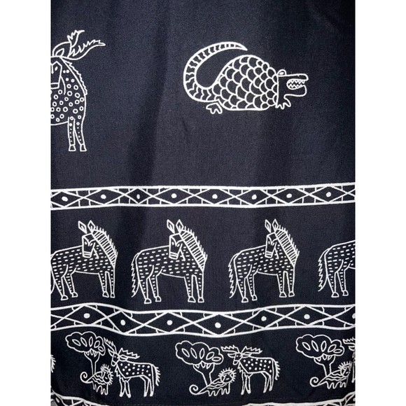VINTAGE Adini Women's Skirt Set Animal Habitat Print Black Size S (NEW) - Picture 8 of 12